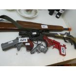 Quantity of toy guns, spudmatic spud gun AF, etc