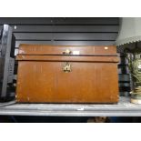 Vintage brown painted travel trunk