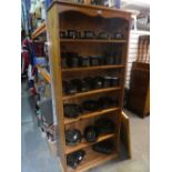 A waxed pine free standing book case