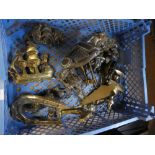 Small box of brass door knockers