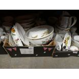 Three boxes of Royal Worcester Evesham design tea and dinnerware