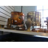 Quantity of copper and brassware - coal buckets, trench art, etc