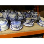 Large quantity of blue and white china to include Minton, Spode, Delft, mostly dinnerware