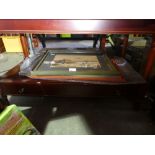 Mahogany coffee table with a drawer