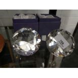 2 x diamond paperweights