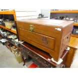 Oriental style Camphor wood lined Ottoman, with brass fittings