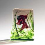 Gino CenedeseAquarium, um 1960Glasblock, Unterwasserlandschaft mit einem Fisch. H. 17 cm; 13,5 x 4