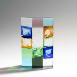 Carlo MorettiMonolith, 1998H. 21,2 cm. Zusammengefügte Glassteine, transparent, grün, blau, orange