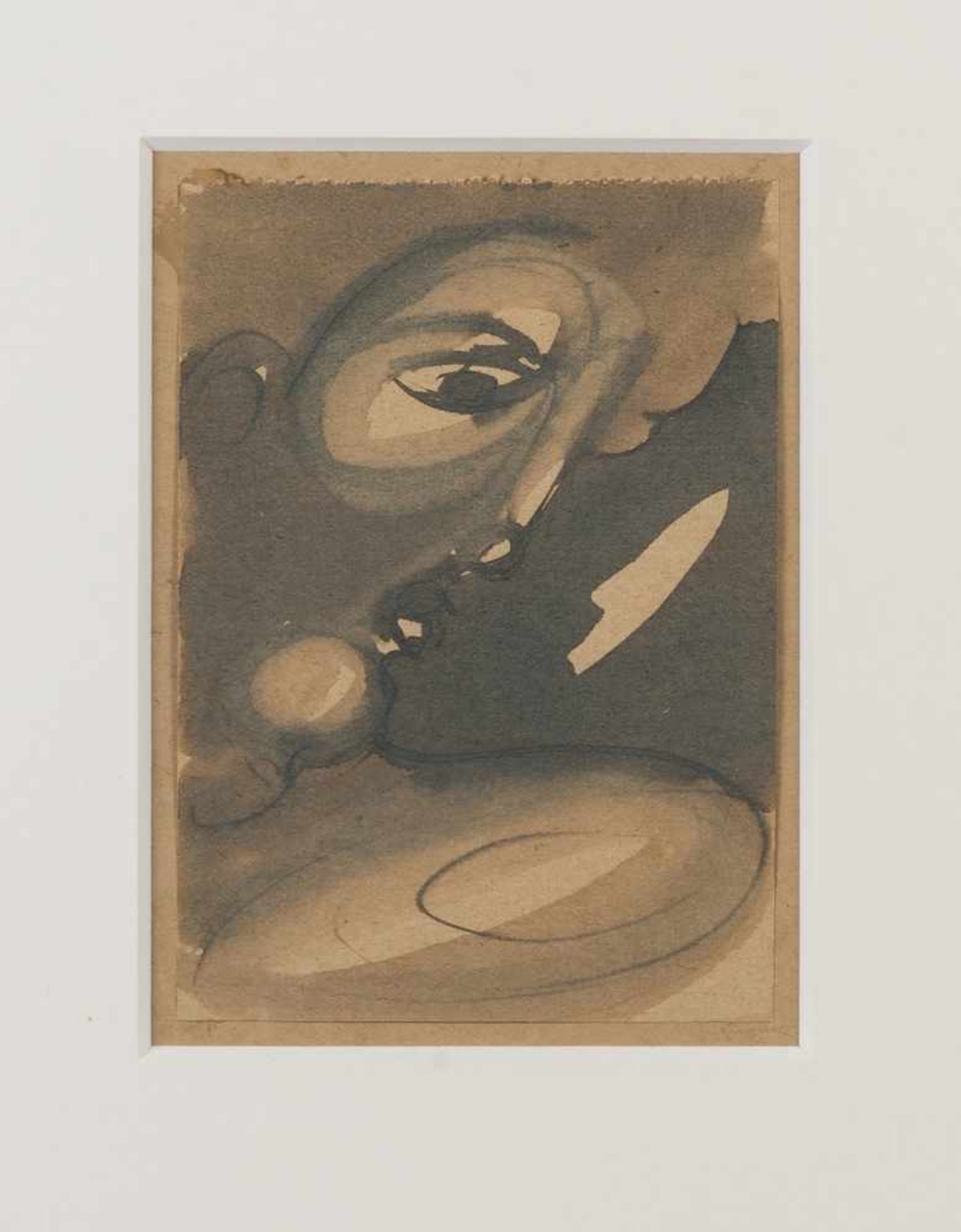 Oskar Schlemmer, 'Profilkopf schräg nach rechts mit Lichtern', 1931'Profilkopf schräg nach rechts - Bild 2 aus 2