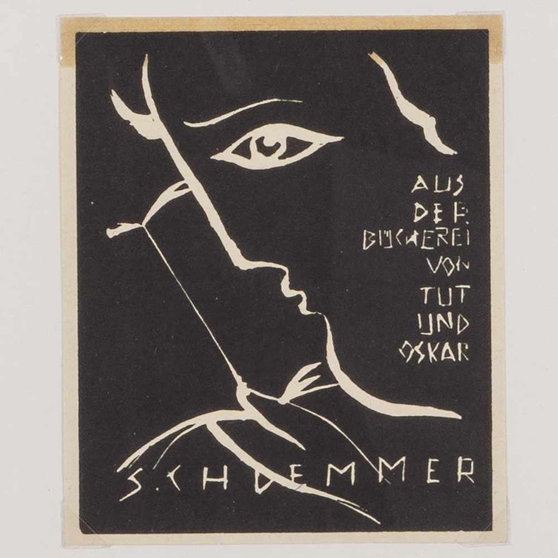 Oskar Schlemmer, Exlibris aus der Bücherei von Tut und Oskar Schlemmer, um 1931Exlibris aus der - Bild 2 aus 2