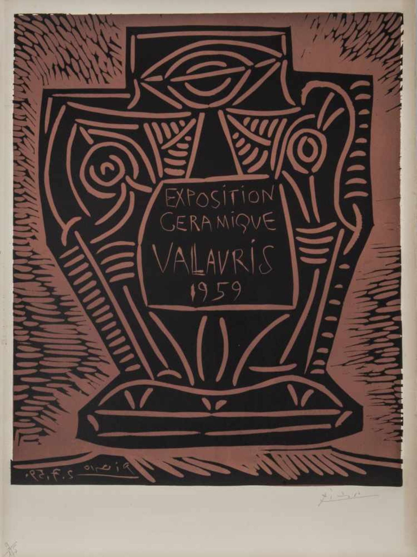 Pablo Picasso (Málage 1881 - 1973 Mougins), Plakat 'Exposition Ceramique Vallauris 1959', 1959Plakat