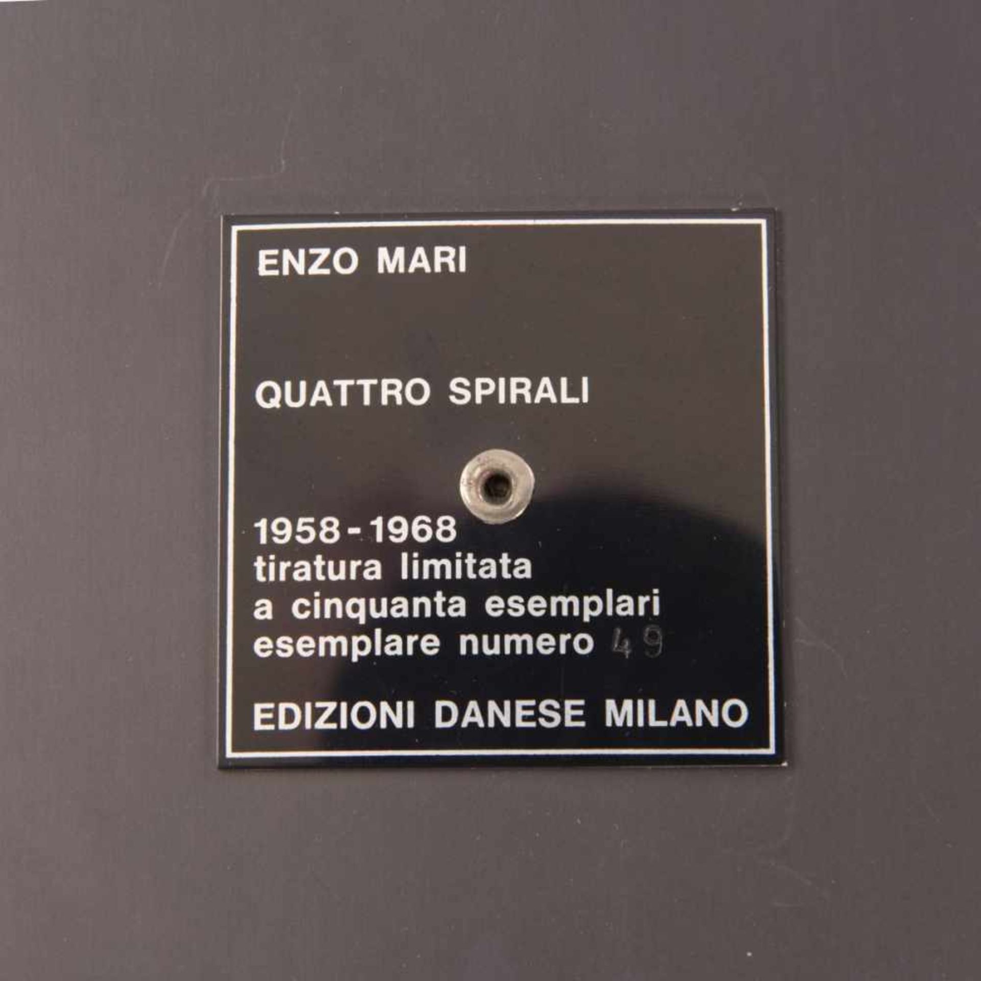 Enzo Mari, Multiple 'Quattro spirali', 1958/68Enzo Mari, Multiple 'Quattro spirali', 1958/68, H. - Bild 5 aus 5