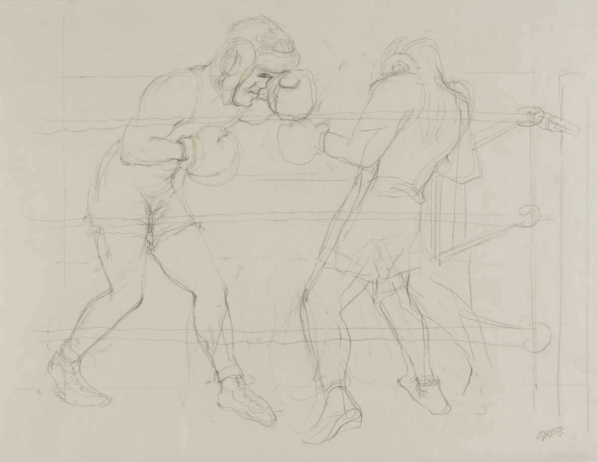George Grosz (Berlin 1893 - 1959 ibid), 'Boxing Match Max Schmelling and Joe Louis, New York', - Image 2 of 3