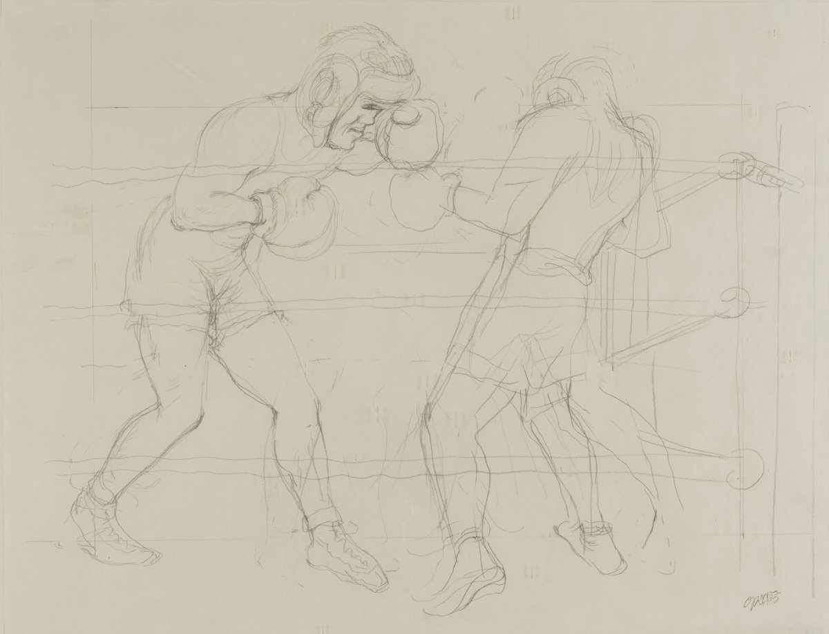 George Grosz (Berlin 1893 - 1959 ibid), 'Boxing Match Max Schmelling and Joe Louis, New York',
