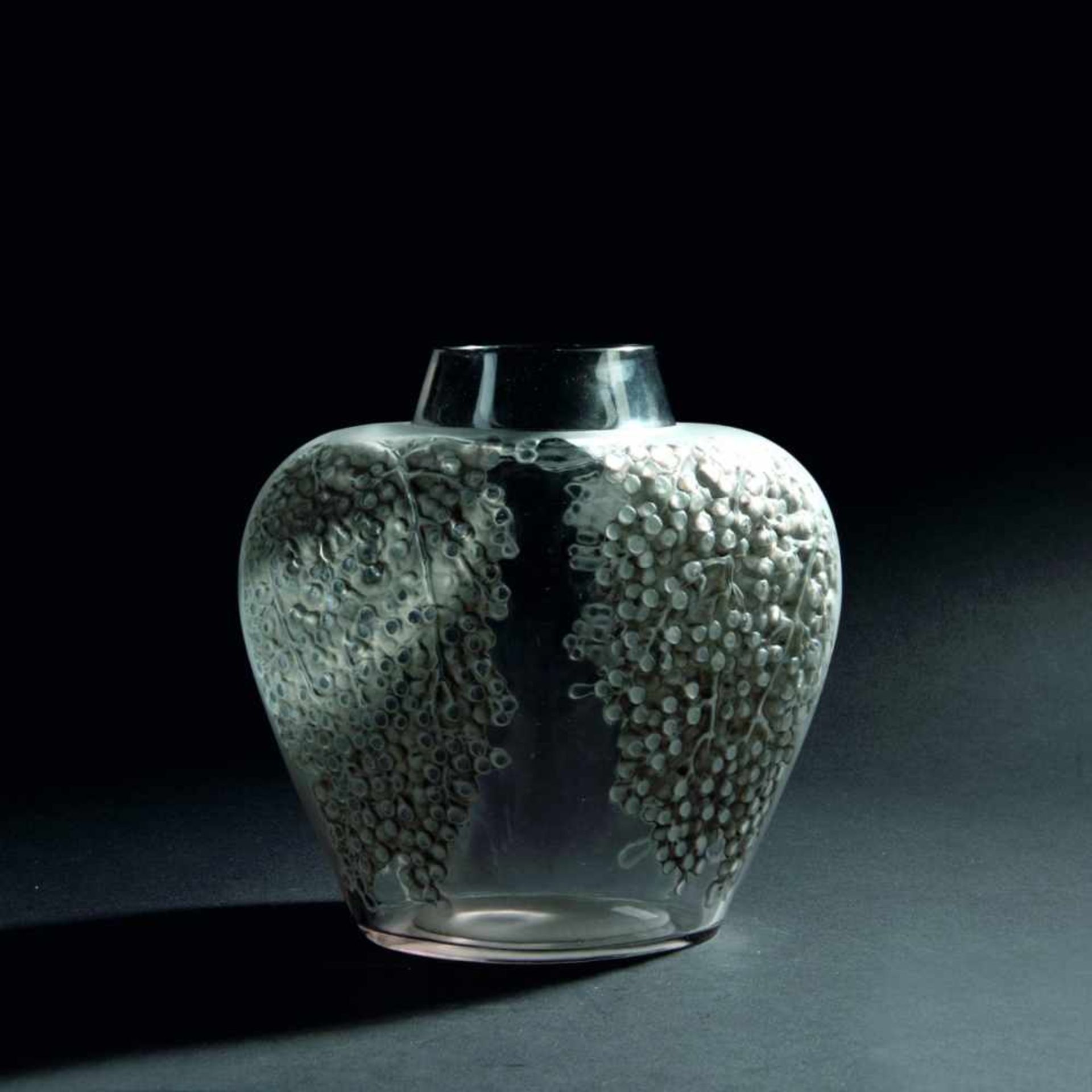 René Lalique, 'Poivre' vase, 1921'Poivre' vase, 1921H. 24.5 cm. Clear mould-blown glass, satined,