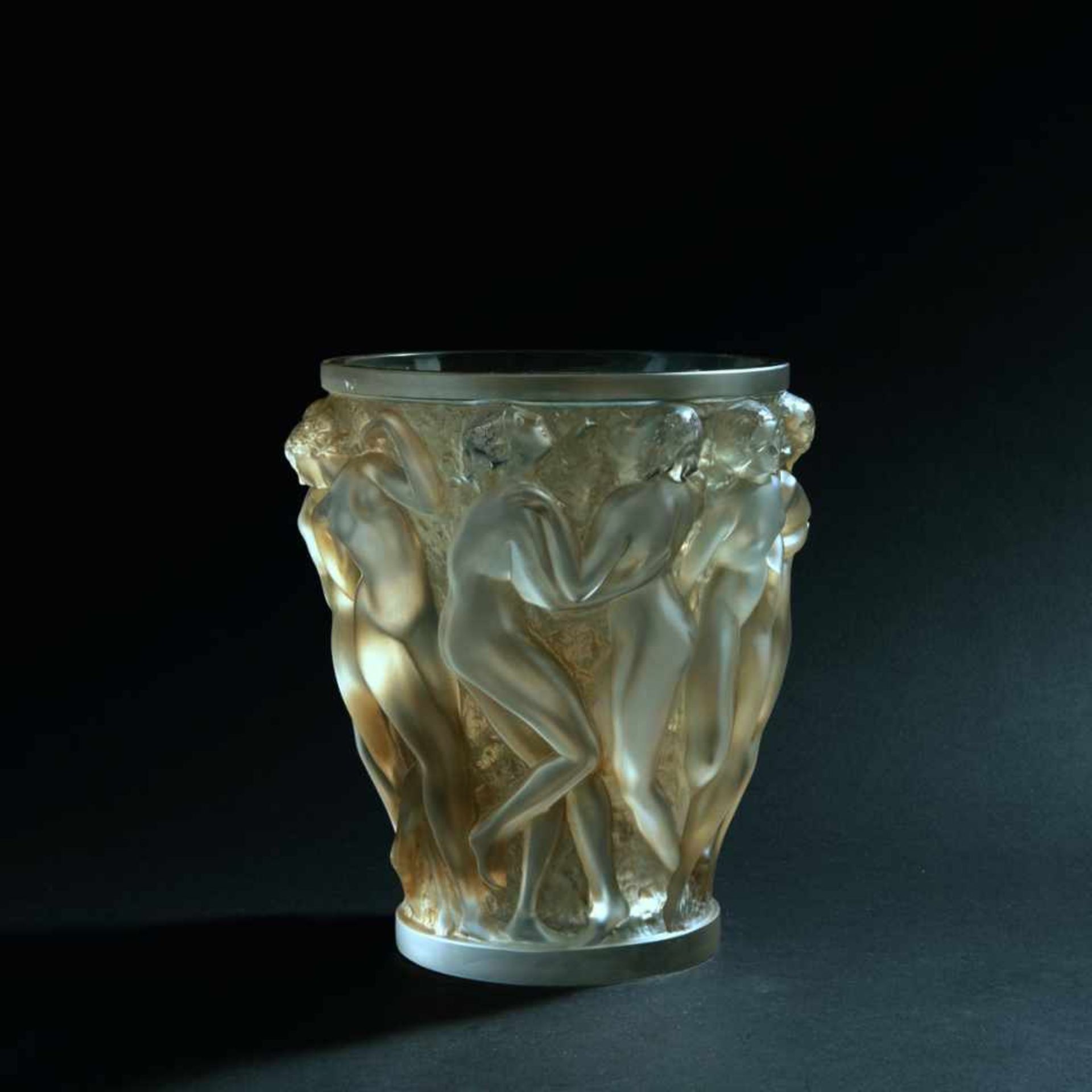 René Lalique, 'Bacchantes' vase, 1927'Bacchantes' vase, 1927H. 24 cm. Clear moulded glass, satined