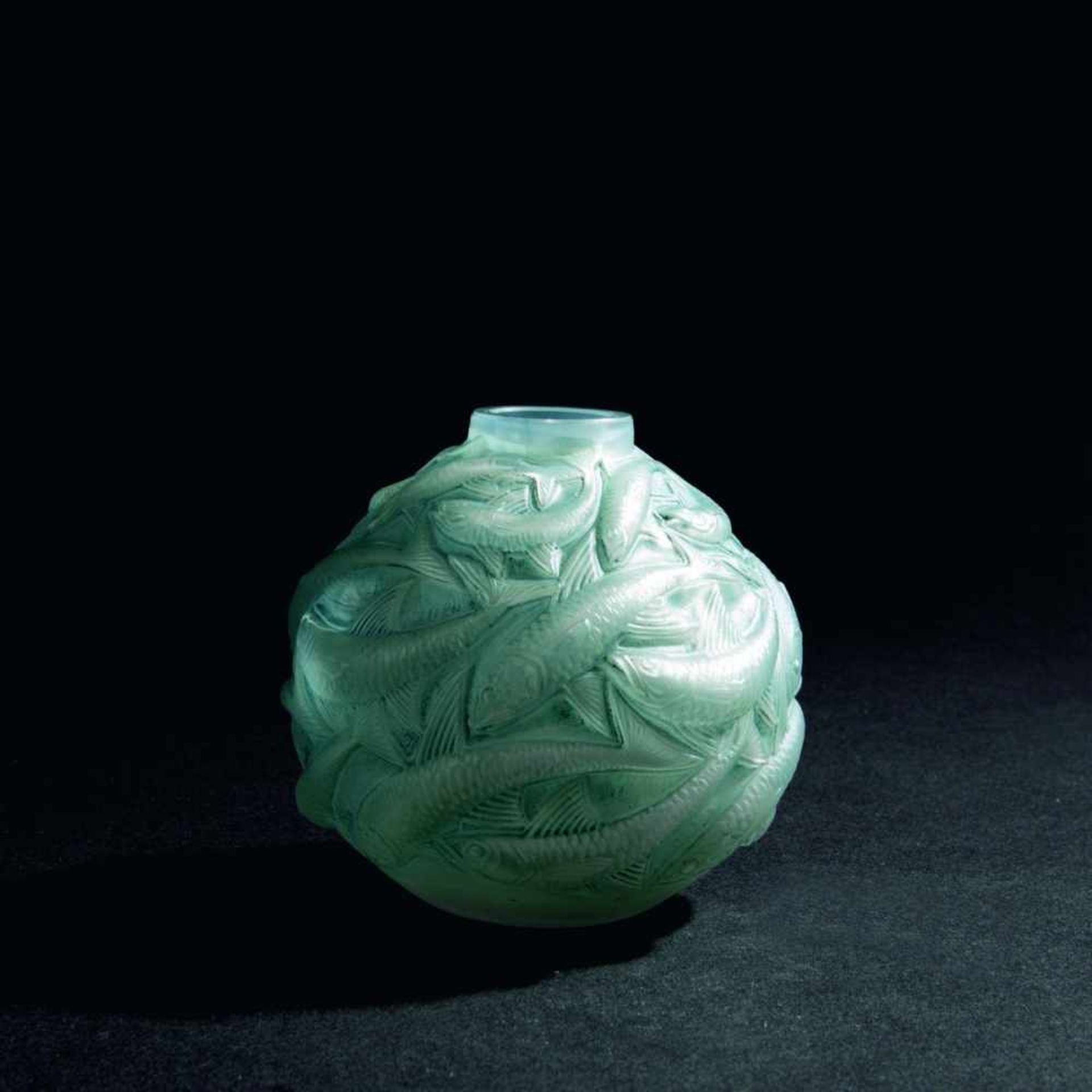 Rene Lalique, 'Oleron' vase, 1927'Oleron' vase, 1927H. 9 cm. Clear mould-blown glass, satined,