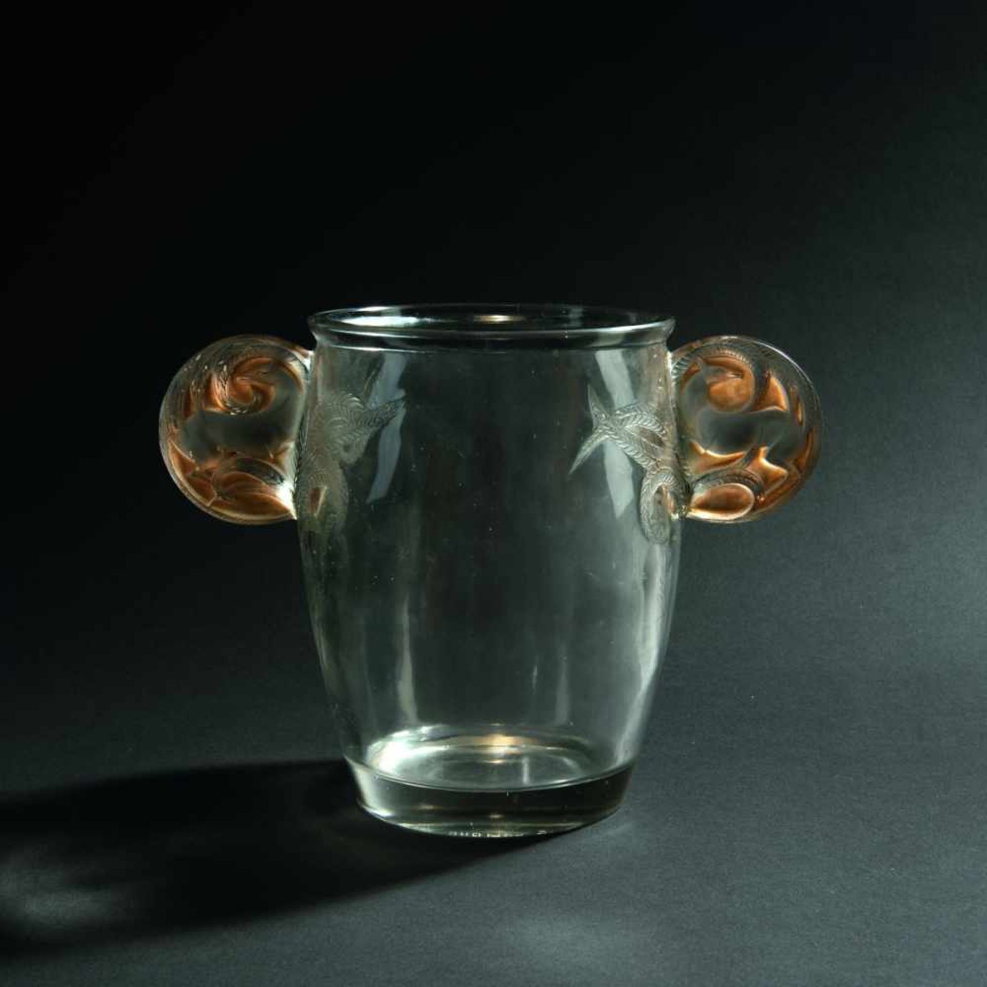 René Lalique, 'Yvelines' vase, 1926'Yvelines' vase, 1926H. 19.5 cm. Clear moulded glass, partially