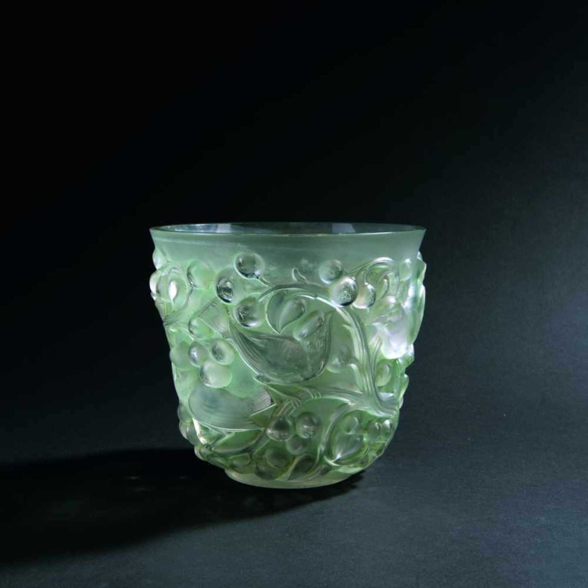 René Lalique, 'Avallon' vase, 1927'Avallon' vase, 1927H. 14.7 cm. Clear moulded glass, the base