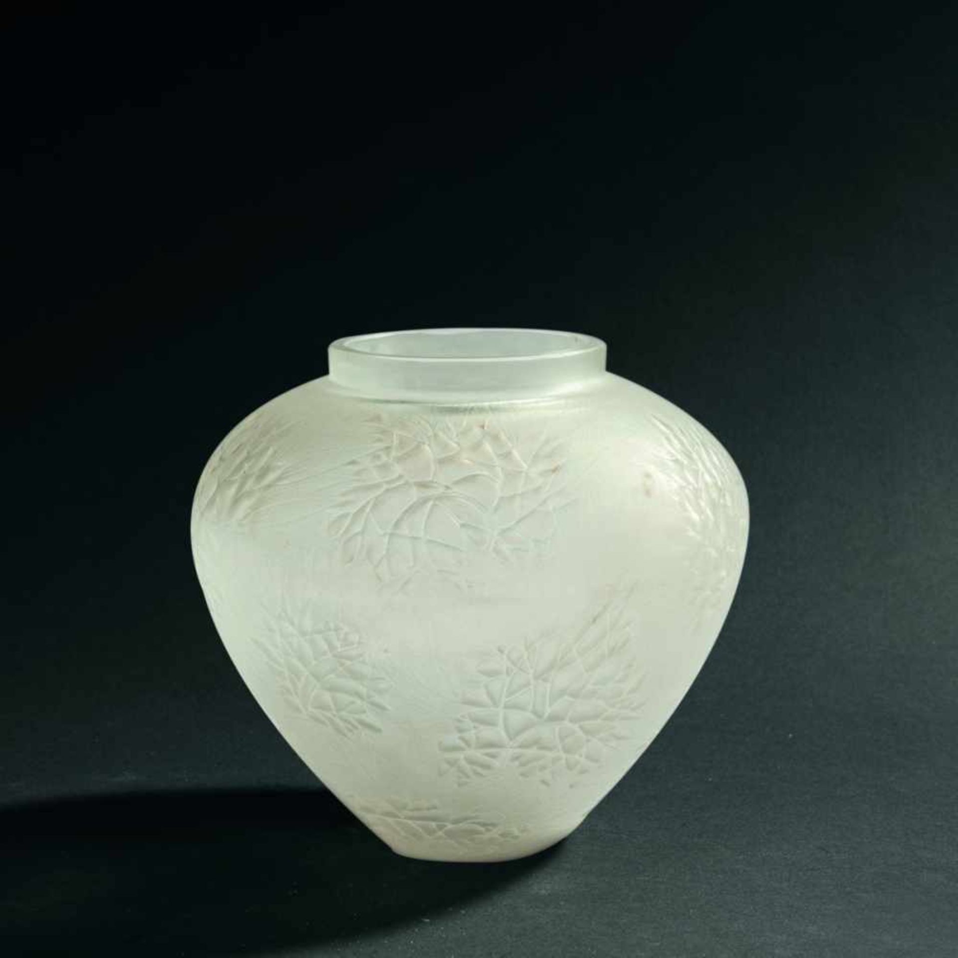 René Lalique, Vase 'Esterel', 1923Vase 'Esterel', 1923H. 15.2 cm. Clear mould-blown glass, partially