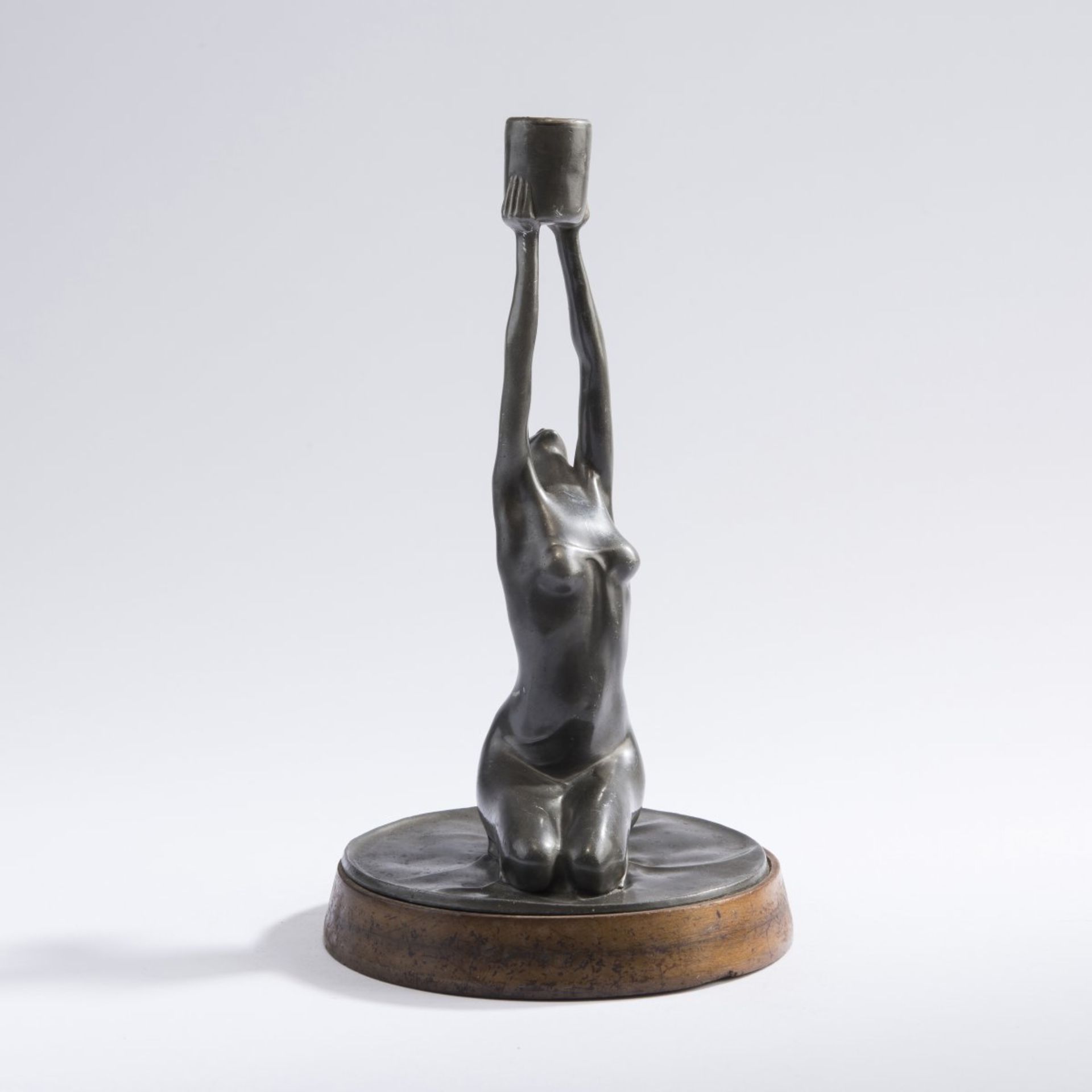 Franz Metzner, Candlestick, c. 1905Candlestick, c. 1905H. 27.5 cm (total). Cast metal, dark - Bild 2 aus 6