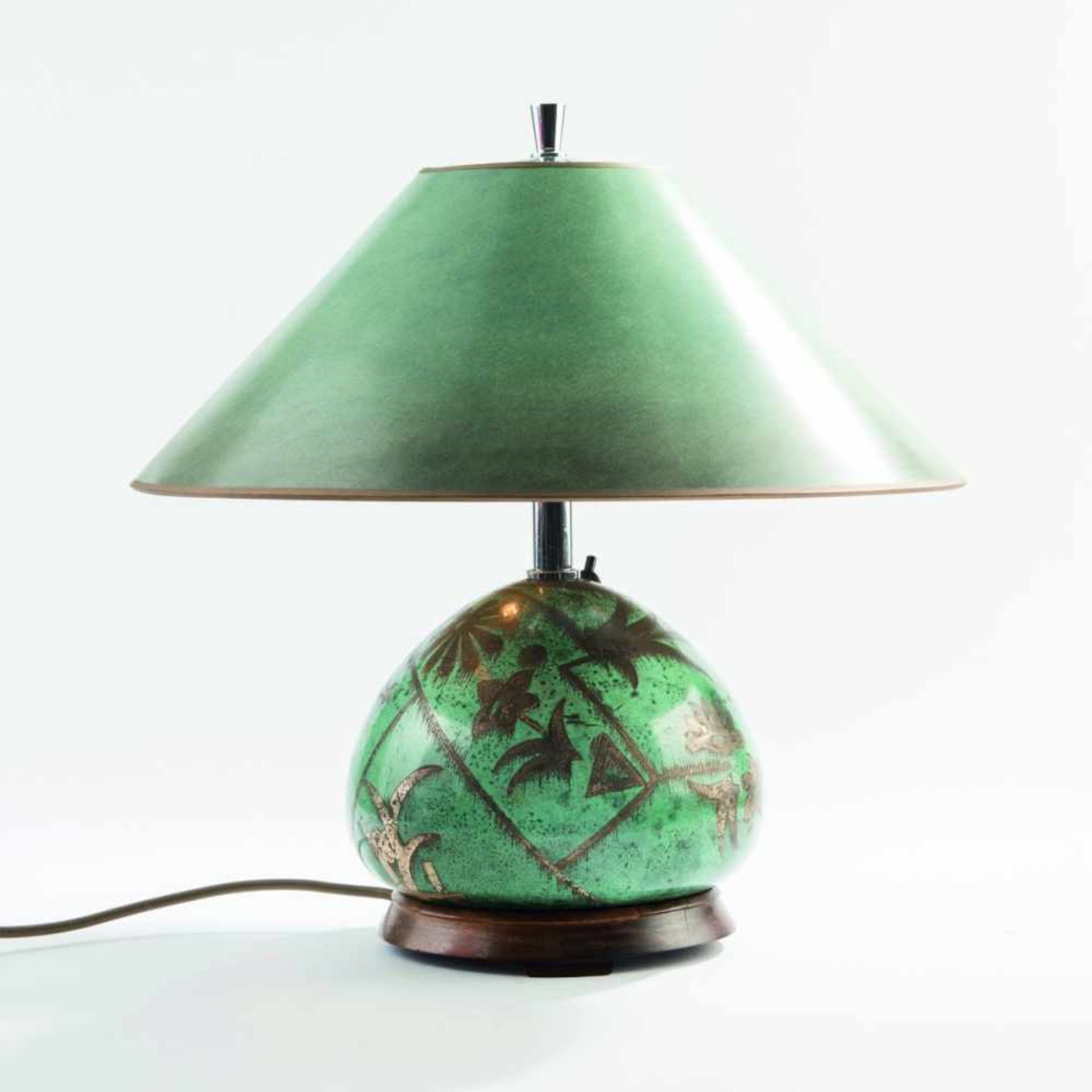 WMF, Geislingen, Table lamp 'Ikora', c. 1930Table lamp 'Ikora', c. 1930H. 40.3 cm, D. 40 cm. So-