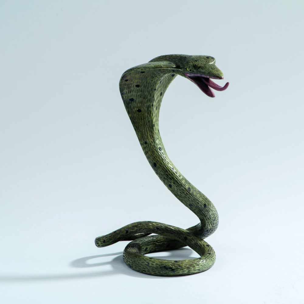 Franz Xaver Bergmann, Vienna, Cobra, c. 1900Cobra, c. 1900H. 19.9 cm. Cold-painted bronze. Signed: