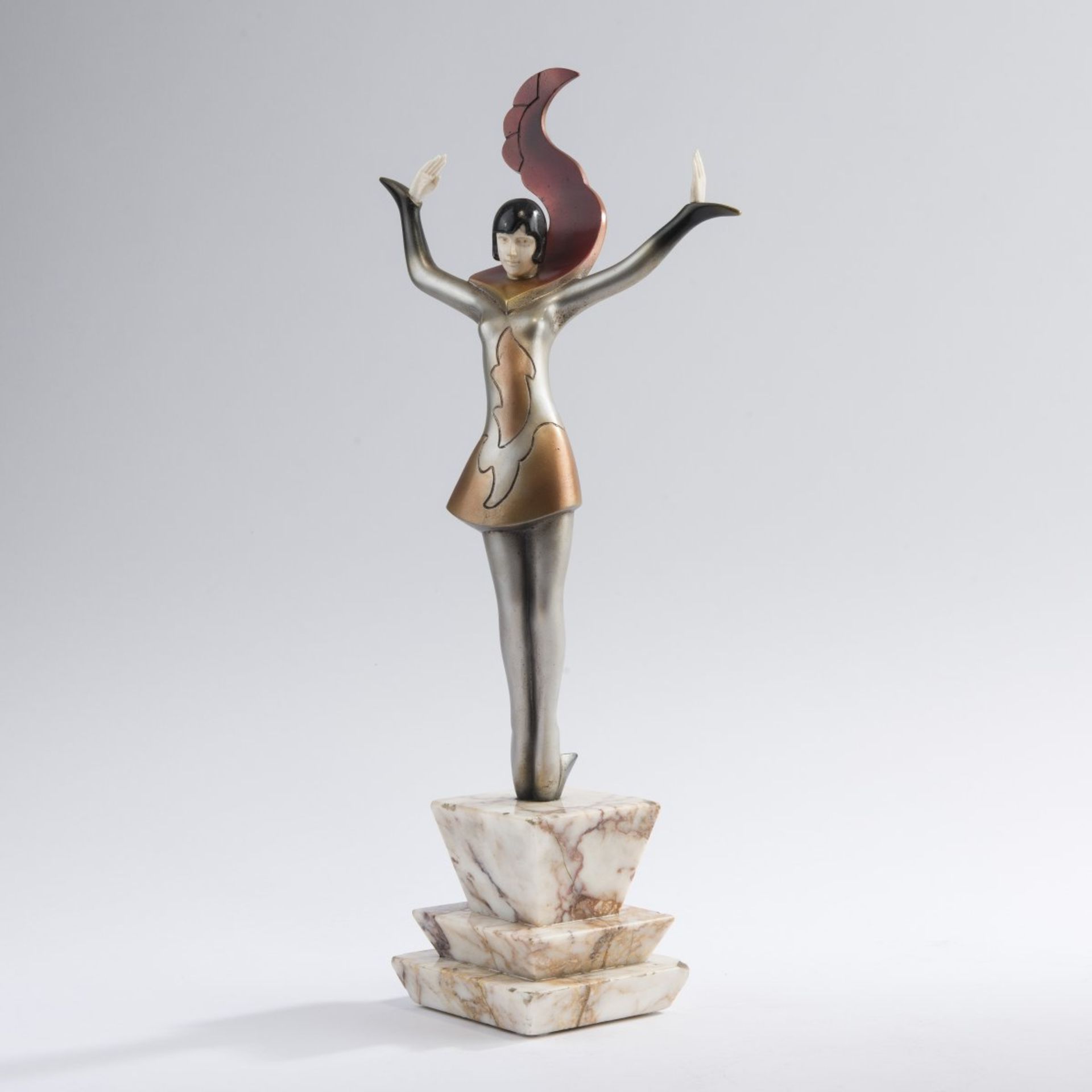 Roland Paris, 'Lamo', c. 1925'Lamo', c. 1925H. 43.5 cm. Cold painted bronze, silver plated. Base - Bild 2 aus 6