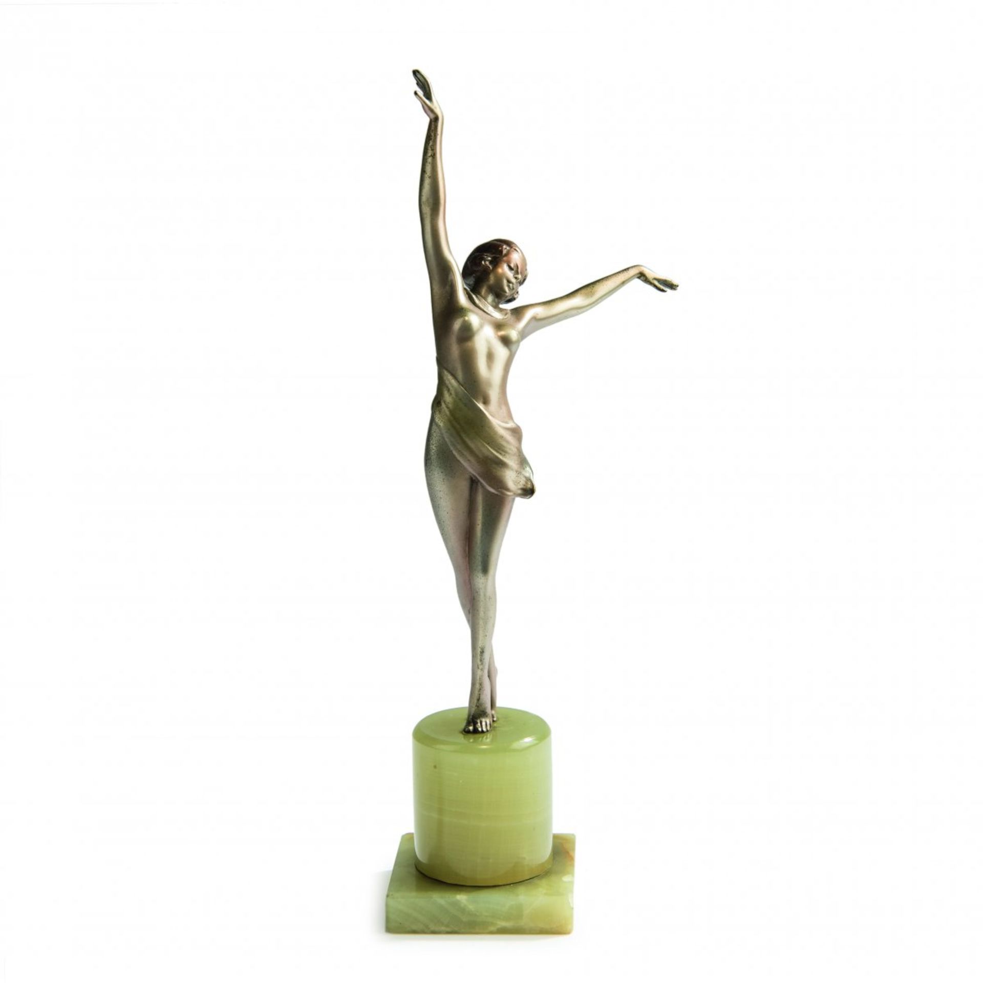 Austria, Dancer, 1920sDancer, 1920sH. 22.2 cm (with base). Cold-painted bronze. Unsign. Onyx base.