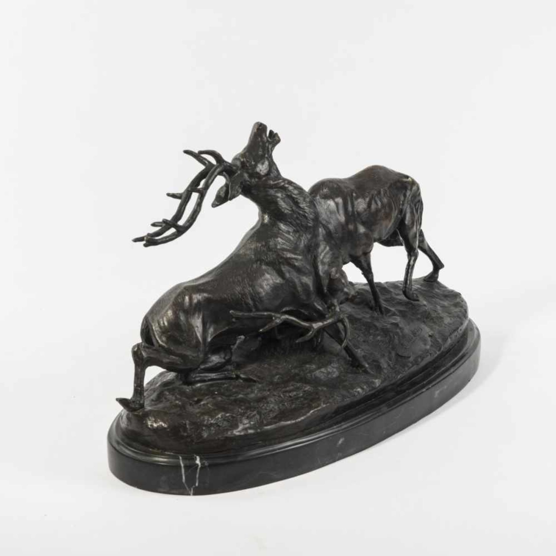 Clovis Edmond Masson, 'Battling deer', c. 1885'Battling deer', c. 1885H. 24 cm, 42 x 19 cm. - Bild 3 aus 5