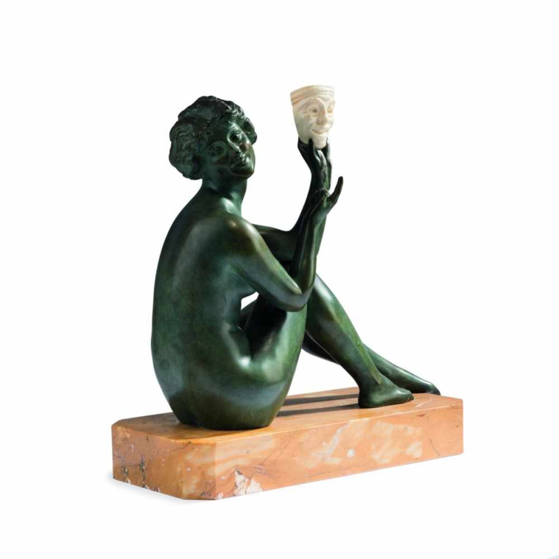 Affortunato Gory, Female nude with mask, 1920sFemale nude with mask, 1920sH. 42.5 cm (with base).