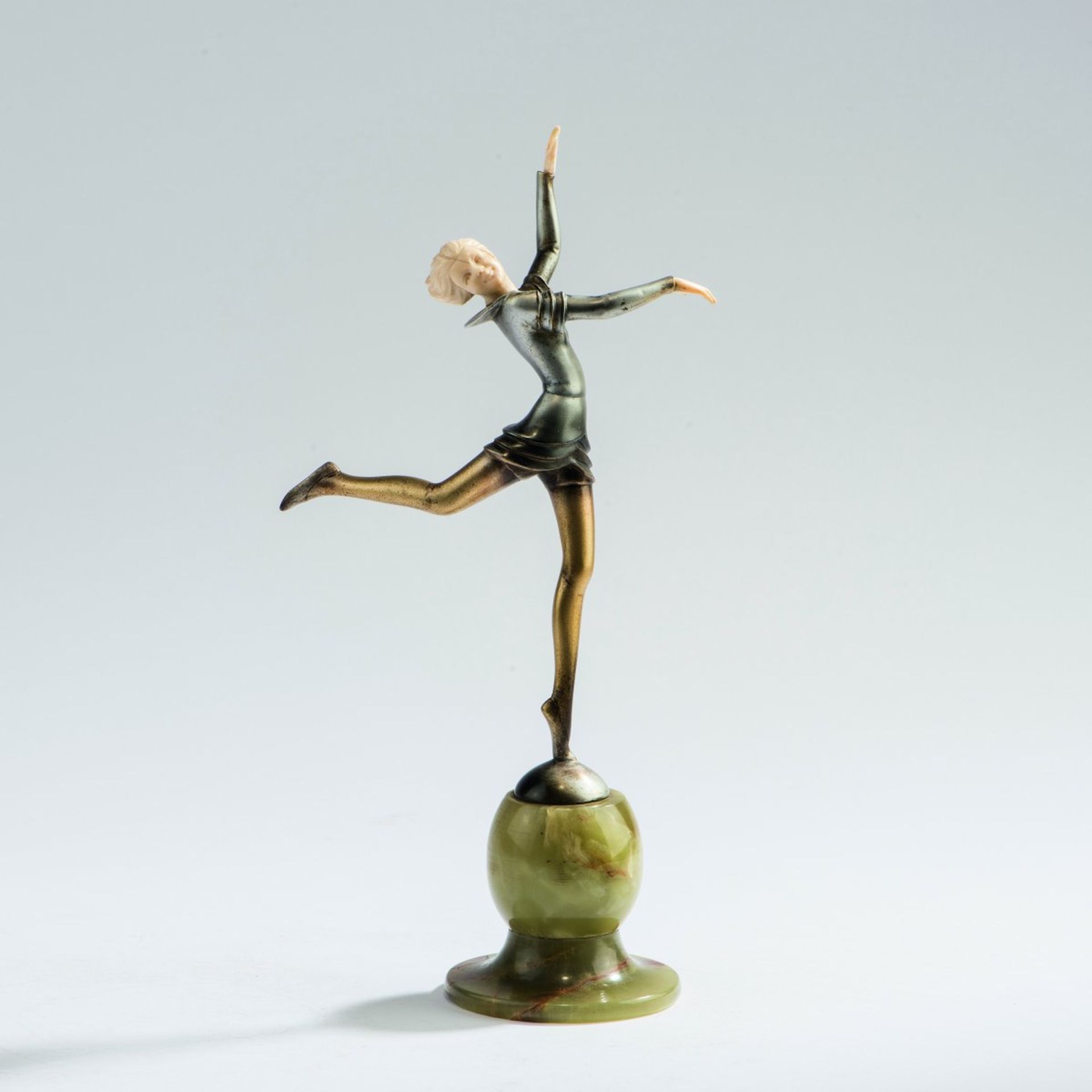 Stefan Dakon, 'Dancer', 1920s'Dancer', 1920sIn a short dress, in a pose on one leg. H. 25,9 cm (with