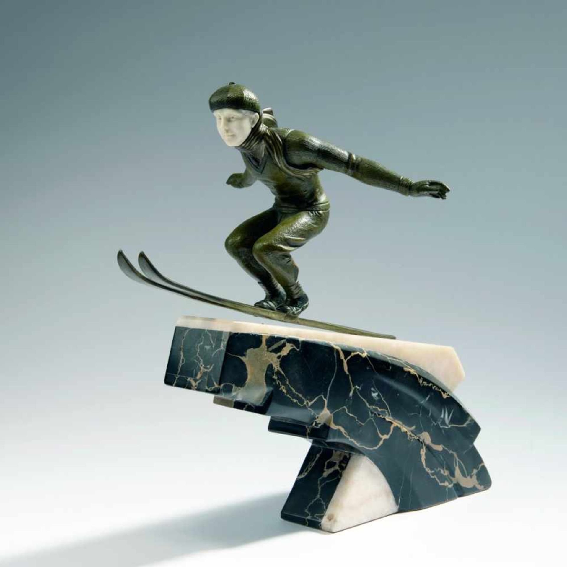 Jean Jacquemin, 'Skier', c. 1925'Skier', c. 1925H. 30.5 cm, 32.5 x 20.3 cm (incl. base). Cold-