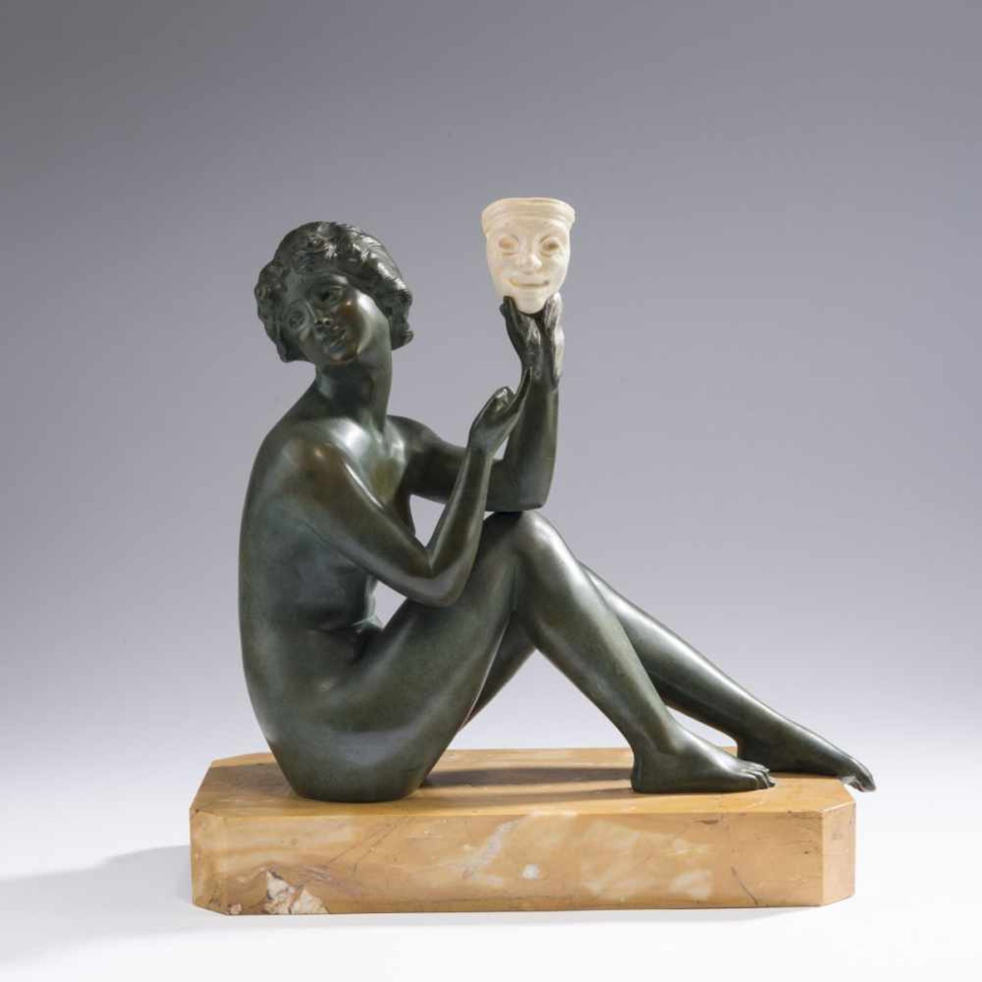 Affortunato Gory, Female nude with mask, 1920sFemale nude with mask, 1920sH. 42.5 cm (with base). - Bild 3 aus 6