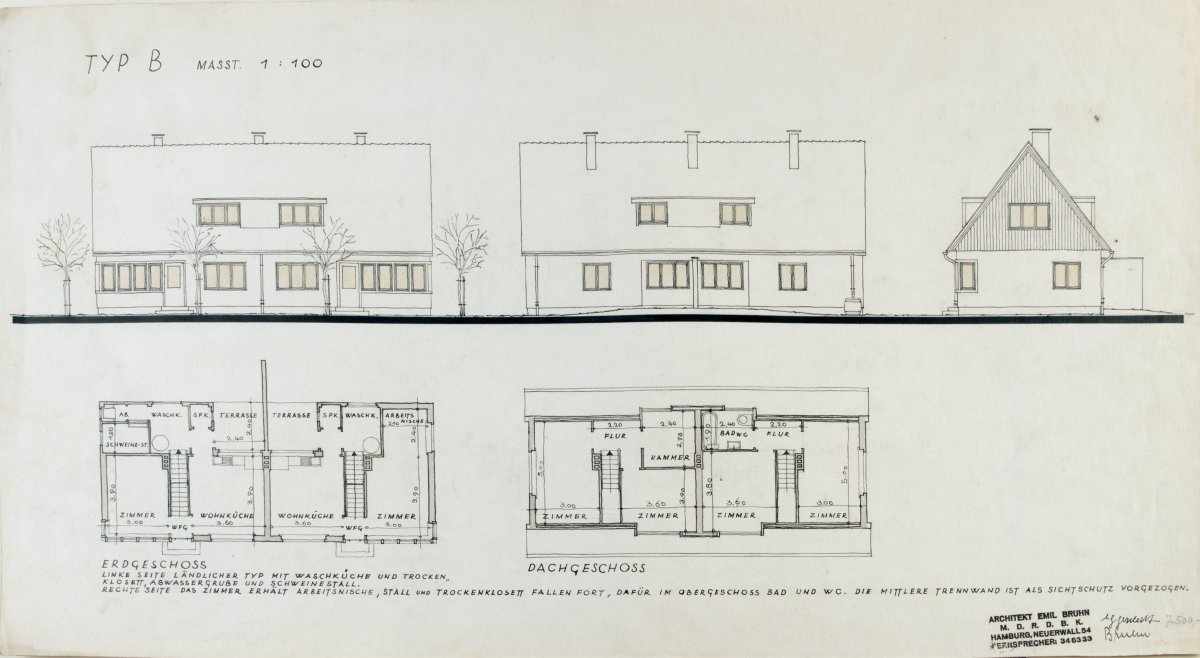 Emil Bruhn, Architectural drawings, c. 1931-33Architectural drawings, c. 1931-3327 drawings in - Image 19 of 20