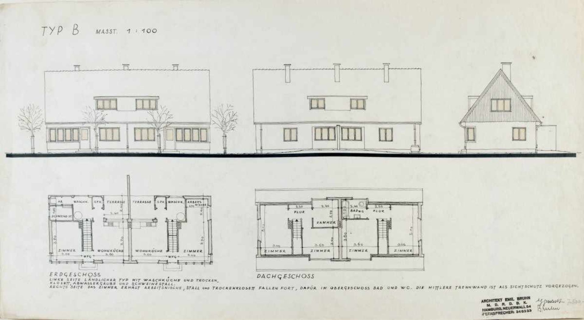 Emil Bruhn, Architectural drawings, c. 1931-33Architectural drawings, c. 1931-3327 drawings in - Bild 19 aus 20