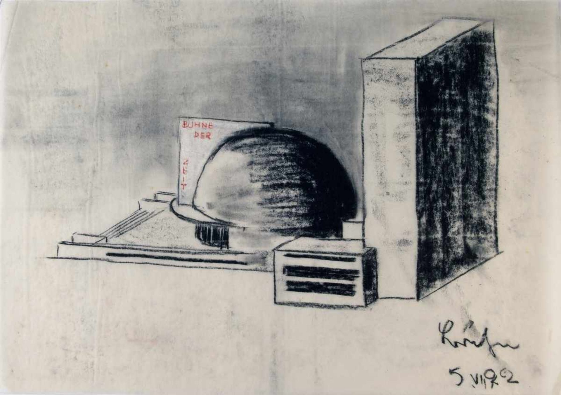 Emil Bruhn, 'Bühne der Zeit', 1929'Bühne der Zeit', 1929Eight architectural sketches in different - Bild 5 aus 8