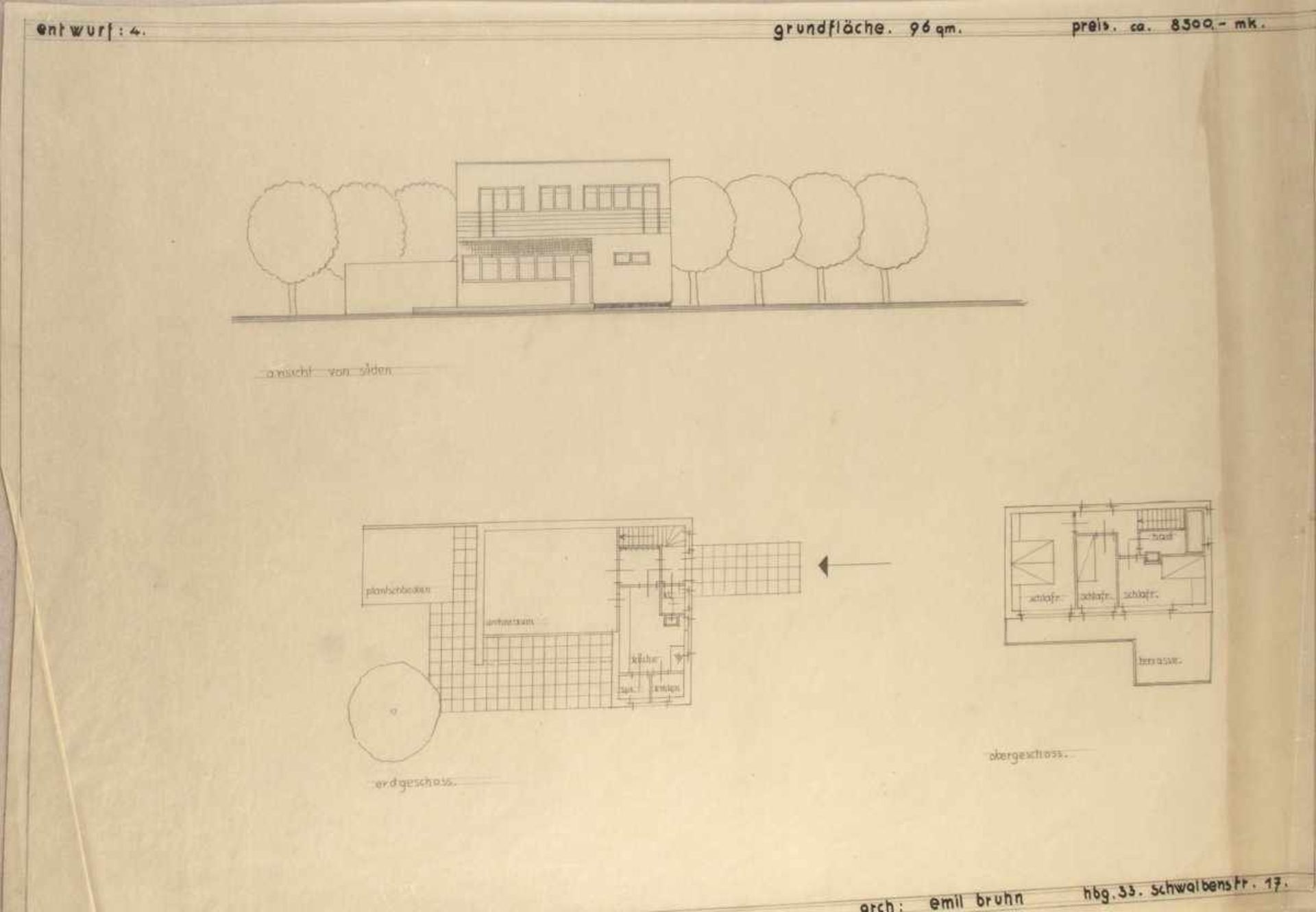 Emil Bruhn, Architectural drawings, c. 1931-33Architectural drawings, c. 1931-3327 drawings in - Bild 7 aus 20