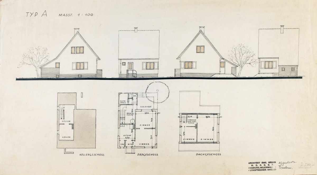 Emil Bruhn, Architectural drawings, c. 1931-33Architectural drawings, c. 1931-3327 drawings in - Image 18 of 20