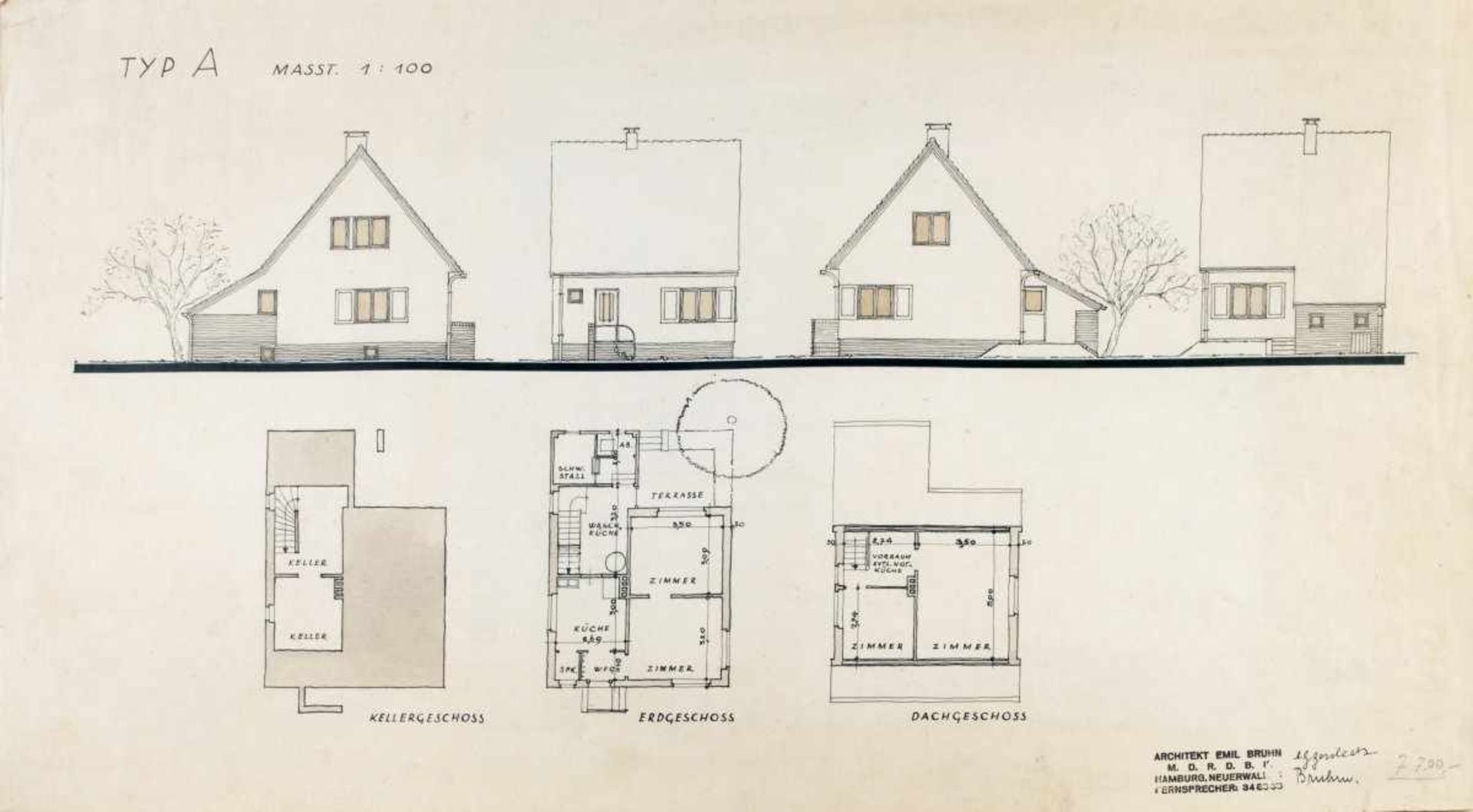 Emil Bruhn, Architectural drawings, c. 1931-33Architectural drawings, c. 1931-3327 drawings in - Bild 18 aus 20