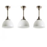 Czecho Slovakia, Three ceiling lights, 1930sThree ceiling lights, 1930sH. 57 cm, D. 31.5 cm. Tubular