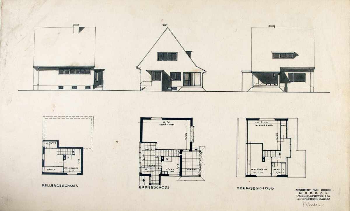 Emil Bruhn, Architectural drawings, c. 1931-33Architectural drawings, c. 1931-3327 drawings in - Image 14 of 20