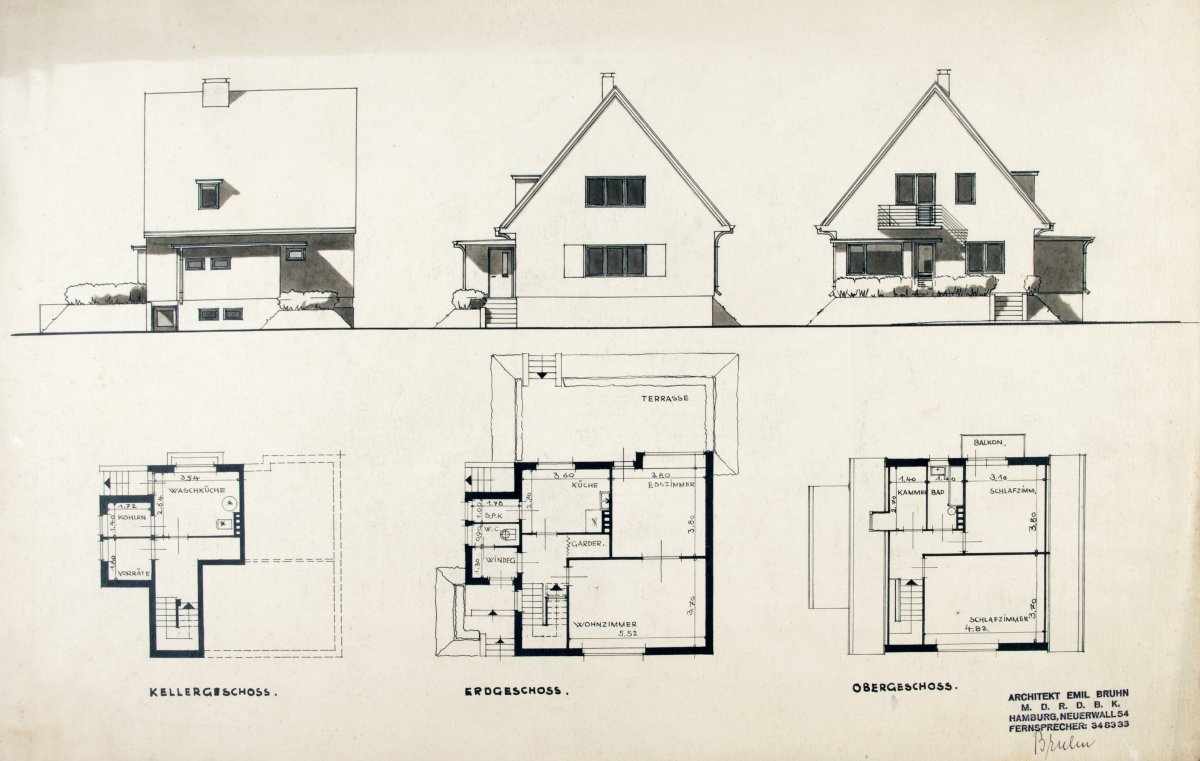 Emil Bruhn, Architectural drawings, c. 1931-33Architectural drawings, c. 1931-3327 drawings in - Image 15 of 20