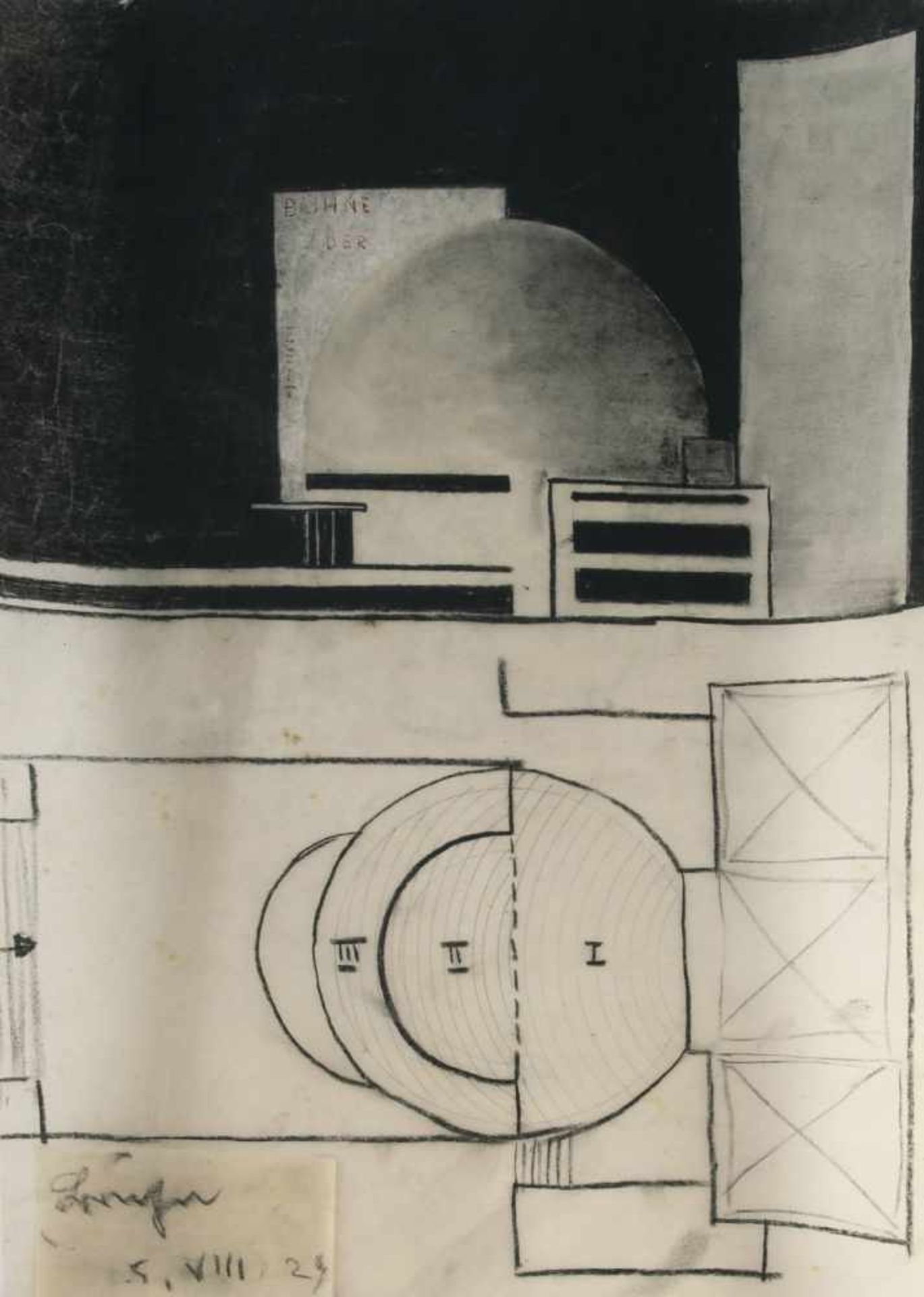 Emil Bruhn, 'Bühne der Zeit', 1929'Bühne der Zeit', 1929Eight architectural sketches in different - Bild 7 aus 8