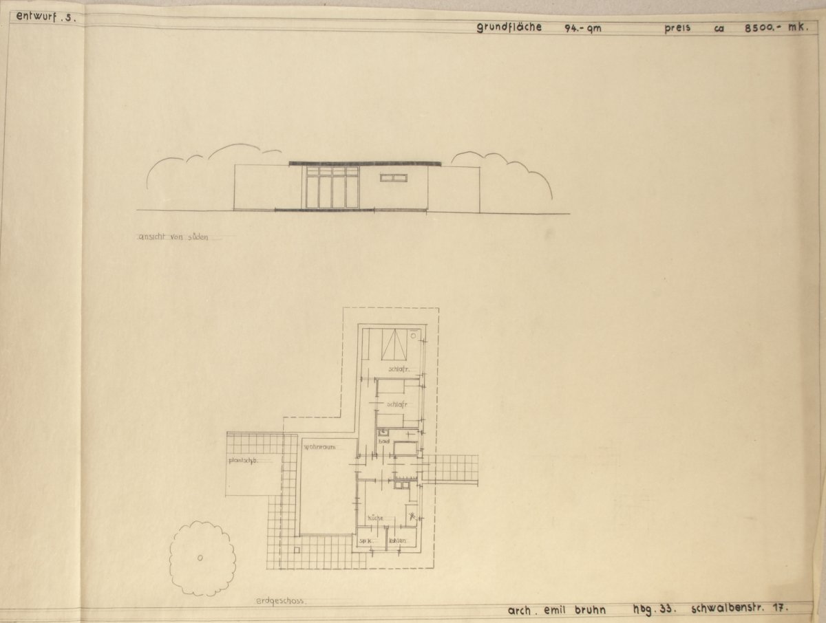 Emil Bruhn, Architectural drawings, c. 1931-33Architectural drawings, c. 1931-3327 drawings in - Image 8 of 20