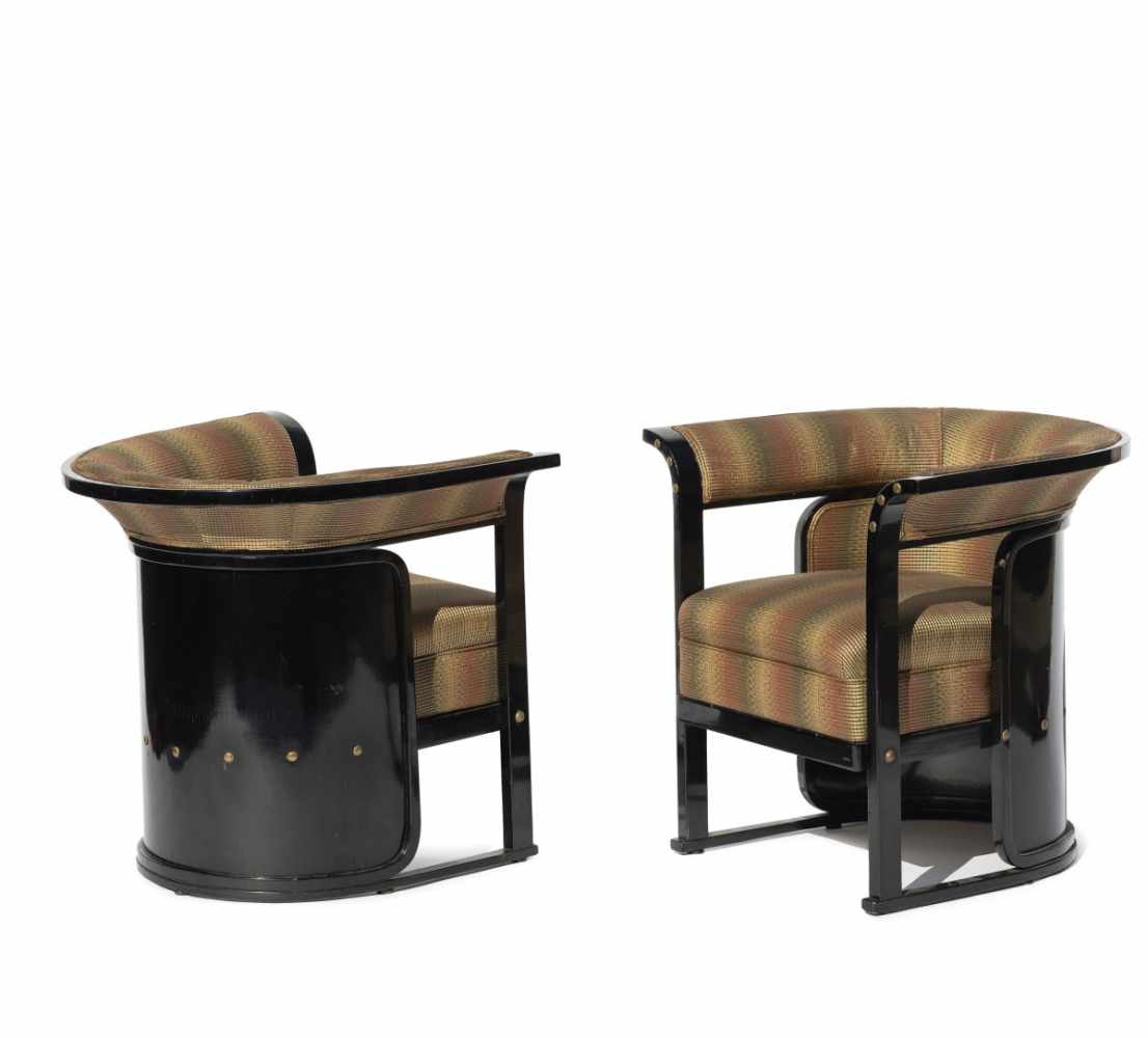 Josef Hoffmann (attr.), Two 'Buenos Aires, comfy chairs, 1905Two 'Buenos Aires, comfy chairs, - Image 3 of 9