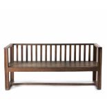 Eliel Saarinen, Bench, c. 1916Bench, c. 1916H. 81.5 x 181 x 60 cm. Made in Finland. Oakwood, stained