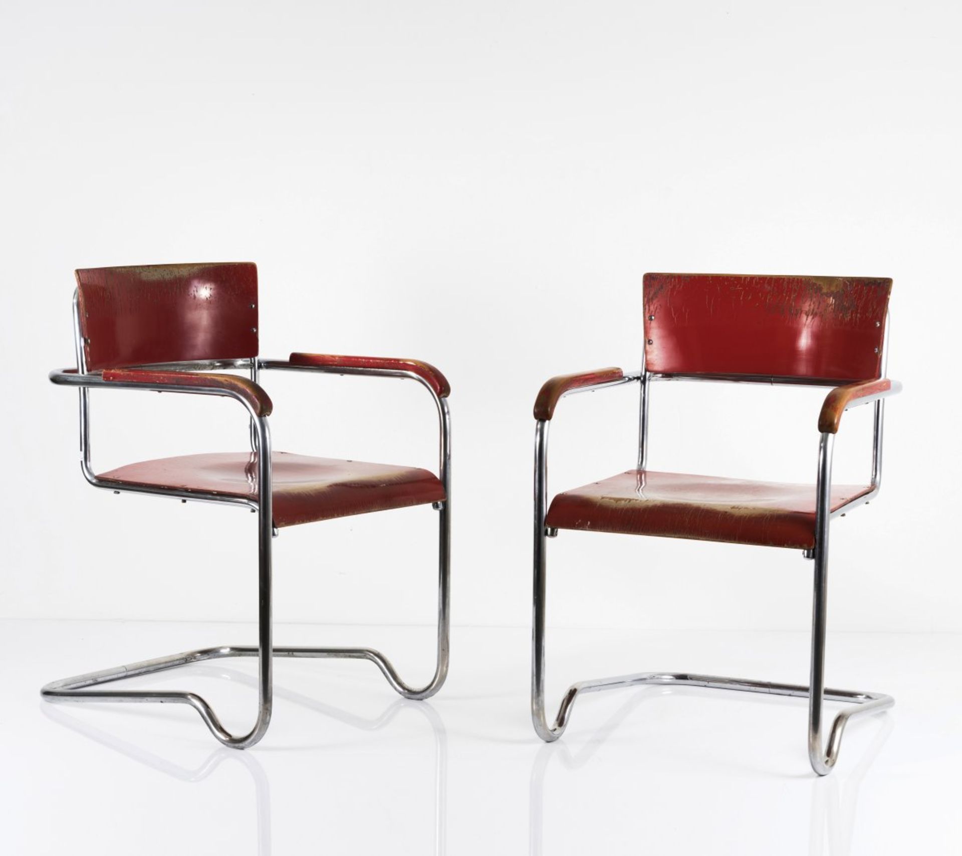 Ladislav Zak, Two armchairs, 1930sTwo armchairs, 1930sH. 87 x 57 x 63 cm, Ø 2-3.4 cm. Made by