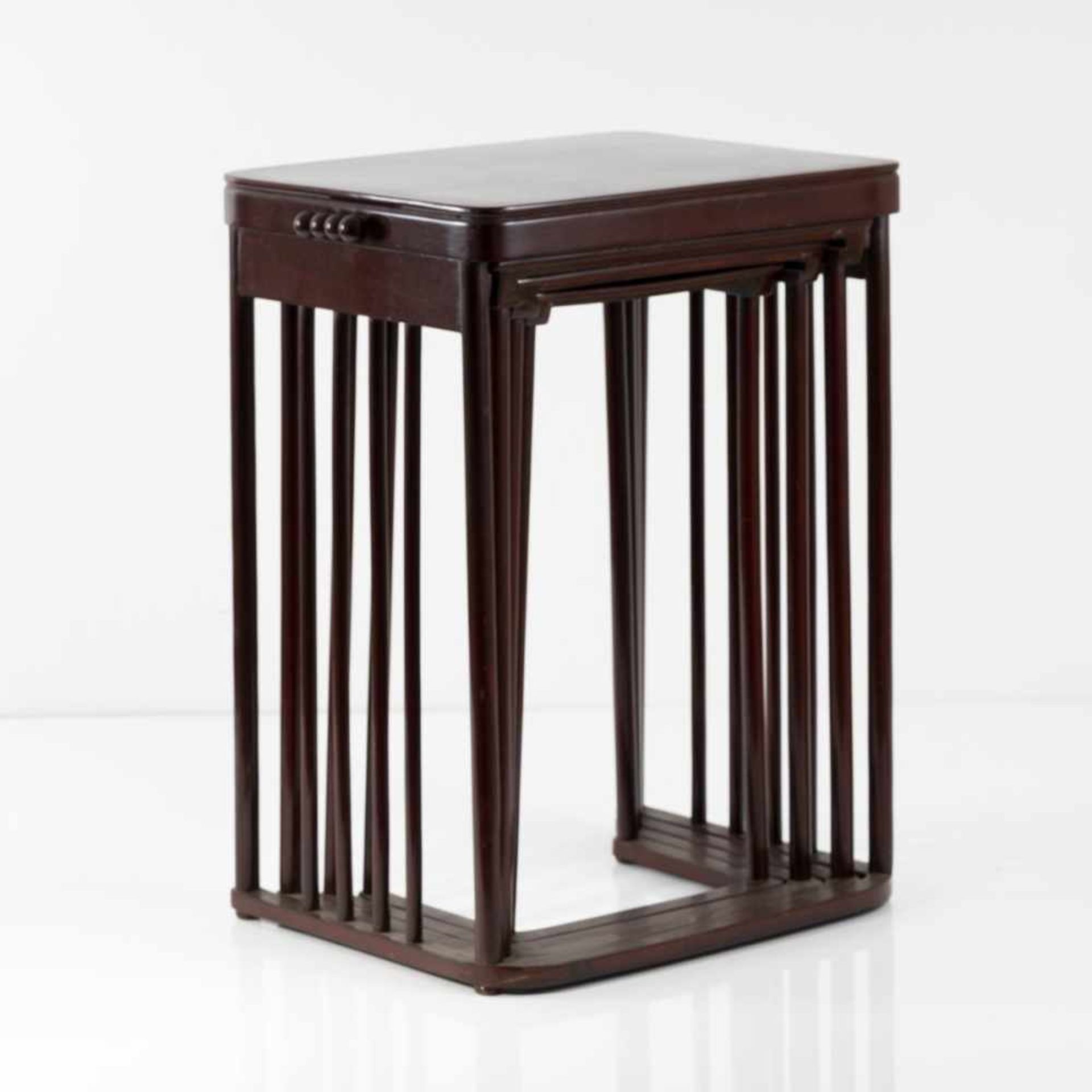Josef Hoffmann, Four '986' nesting tables, c. 1905Four '986' nesting tables, c. 1905H. 65.5-74.5 cm;