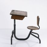 Jean Prouvé, School desk with chair, 1930s / 40sSchool desk with chair, 1930s / 40sH. 75.5 x 61.5